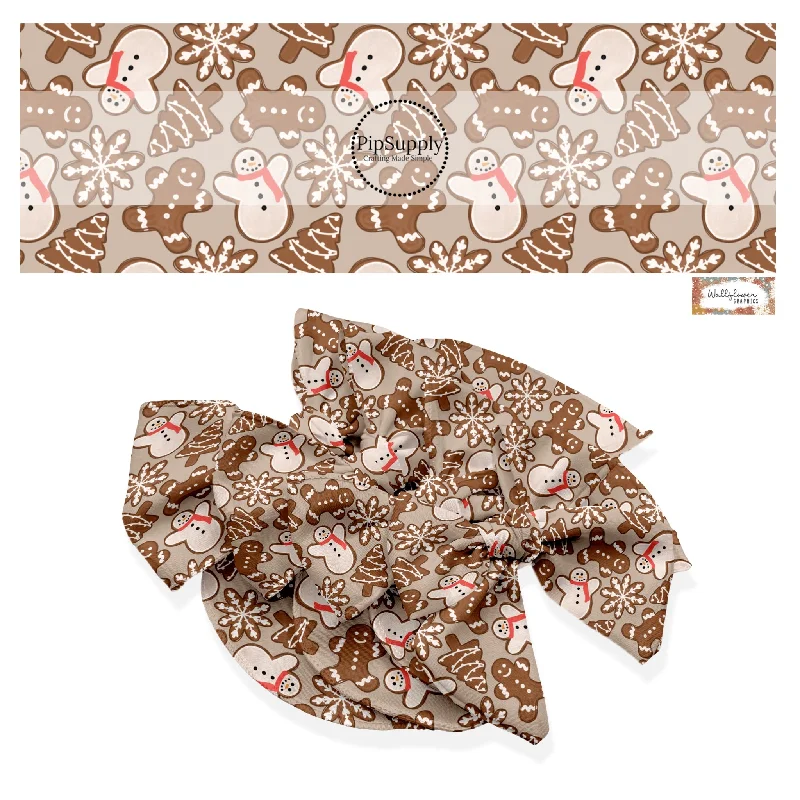 Frosted Gingerbread Treats Hair Bow Strips