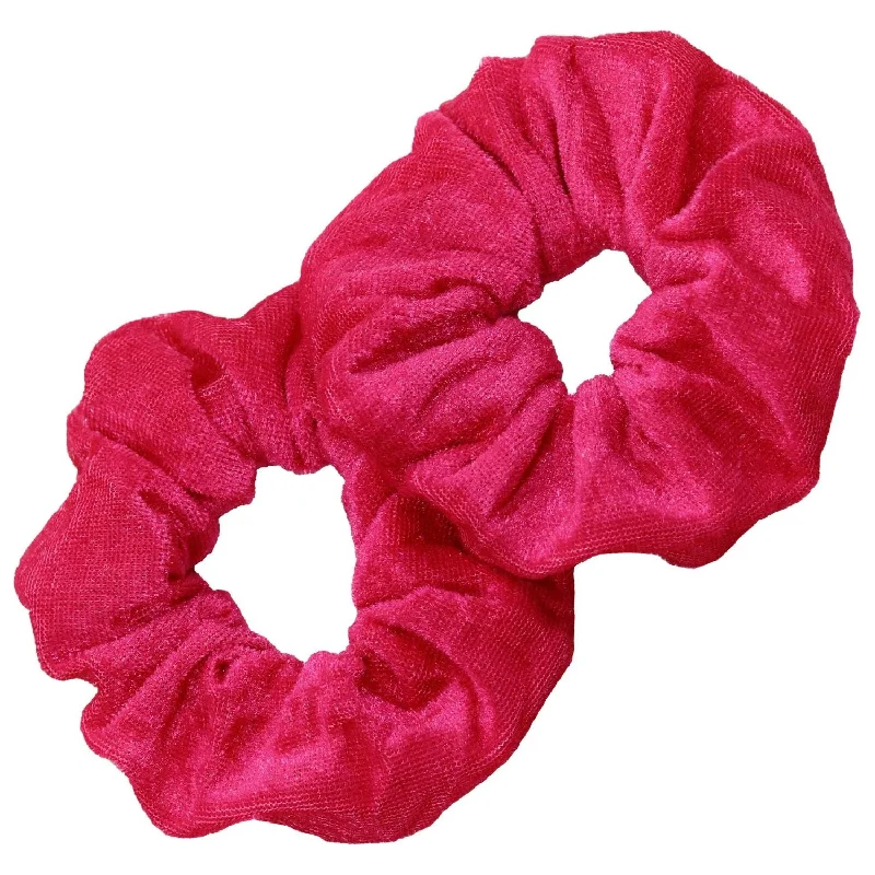 Hot Pink Velvet Scrunchies - 2 Pack