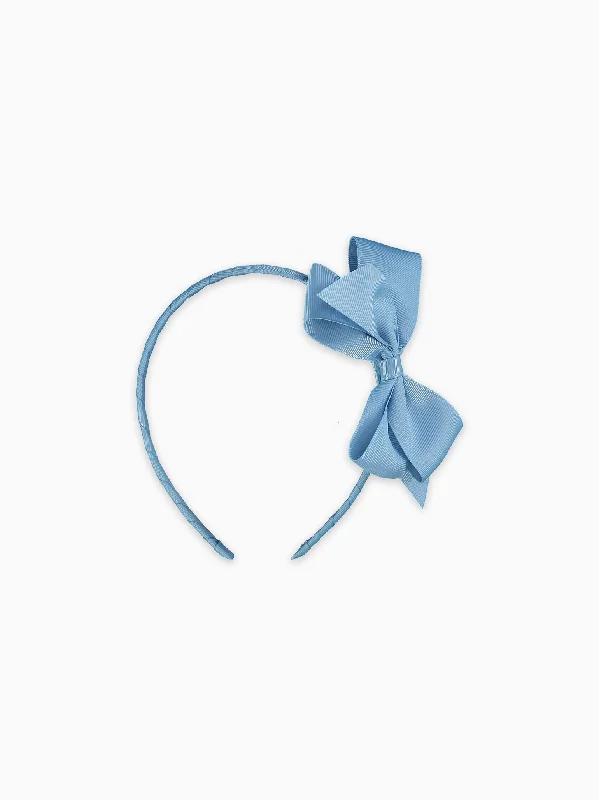 Dusty Blue Big Bow Girl Headband