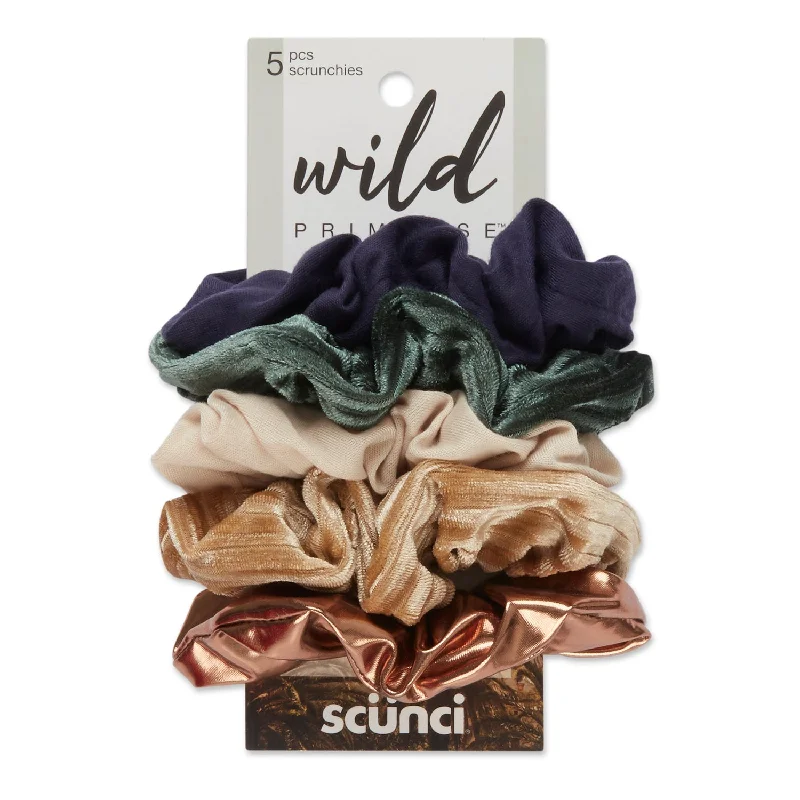 Scunci Wild Primrose Mixed and Metallic Colors Scrunchies 5pcs