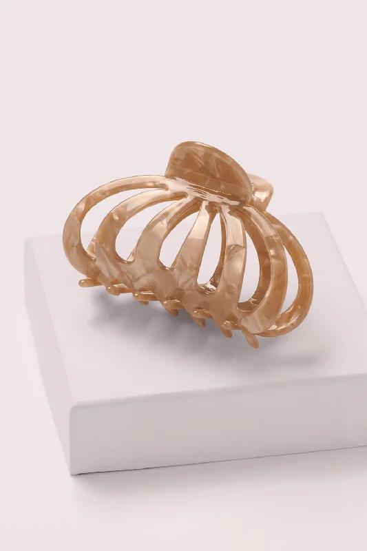 Jellyfish Marble Claw Clip - Latte