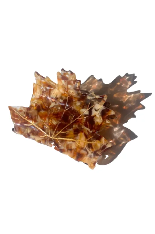 Hand-Painted Maple Leaf Claw Clip