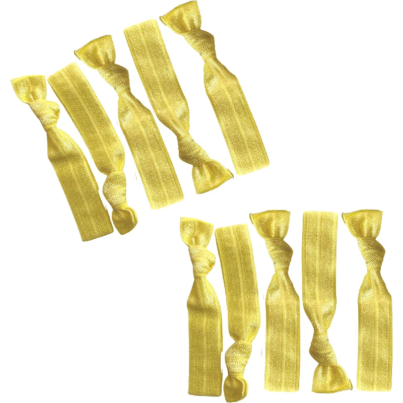 Yellow Ribbon Hair Ties - 10