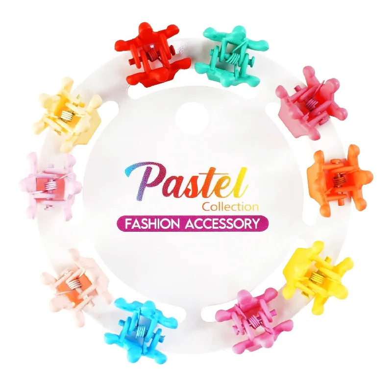 Pastel Collection Crown Hair Clip 10pcs