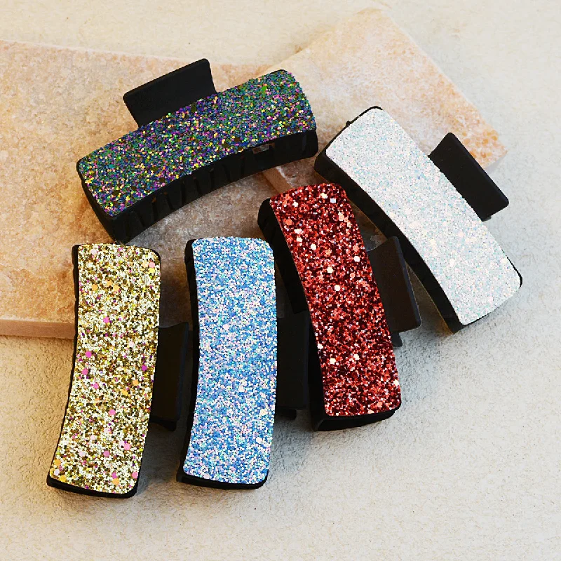 Wholesale Sequin Leather Hairpin Shark Clip