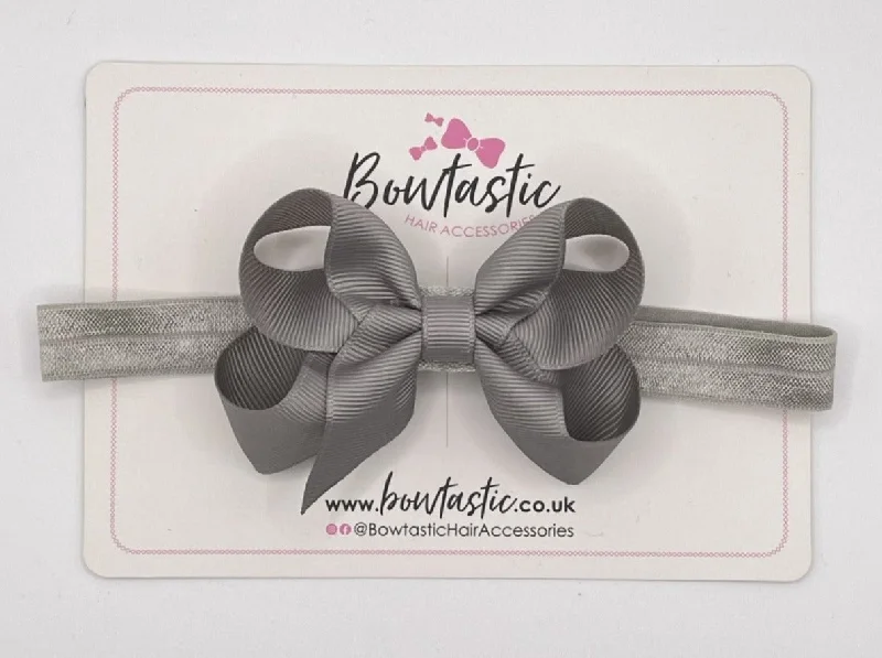 3.5 Inch Baby Headband - Silver