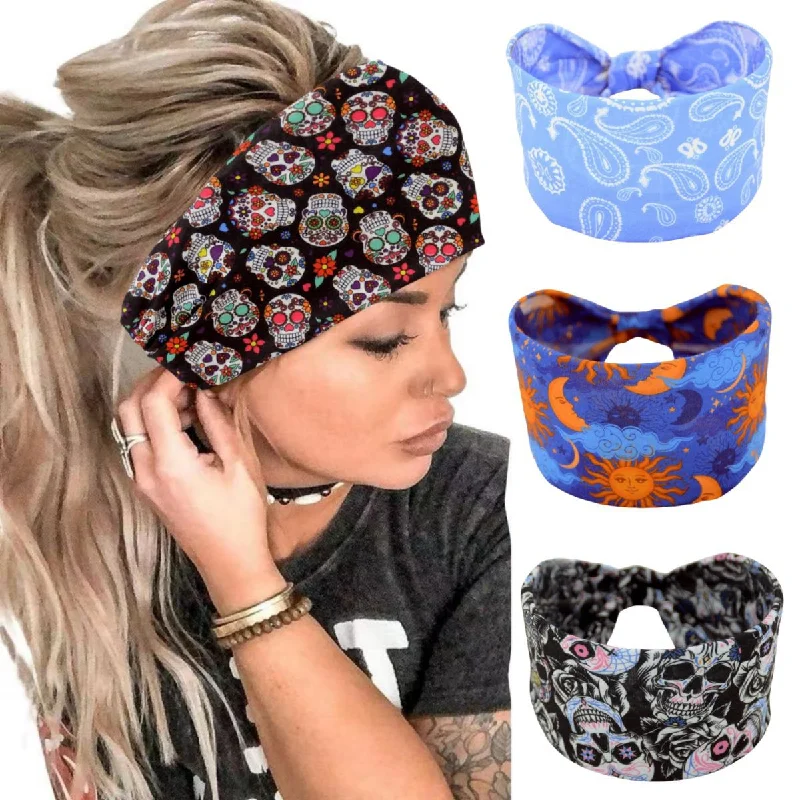 Wholesale Bohemian Wide Brim Sports Headscarf Elastic Headband