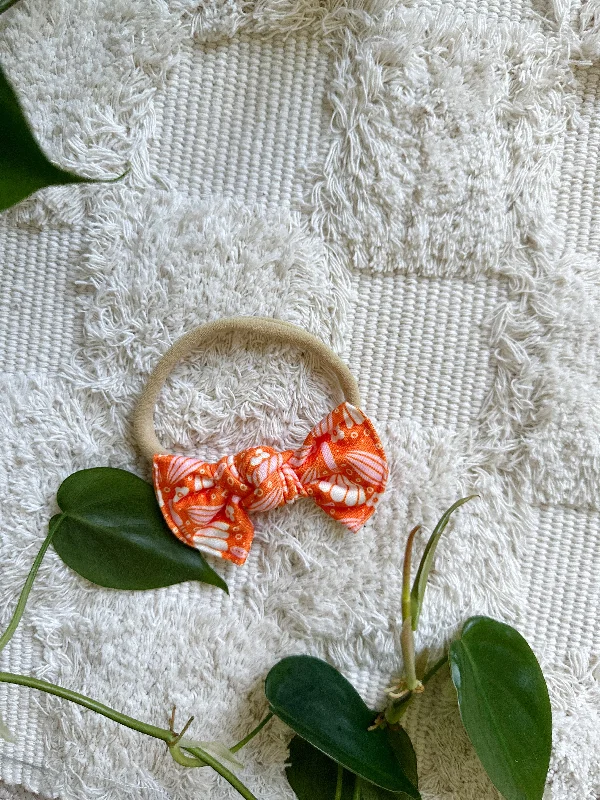 Nylon Headband - Orange Boho Floral