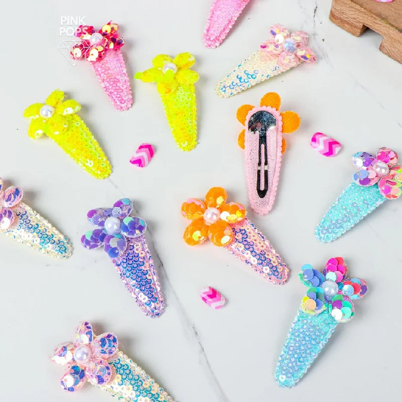 Floral Sequin Kids Hair Clip