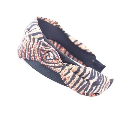 Animal Print Wide Headband with Bow 3031