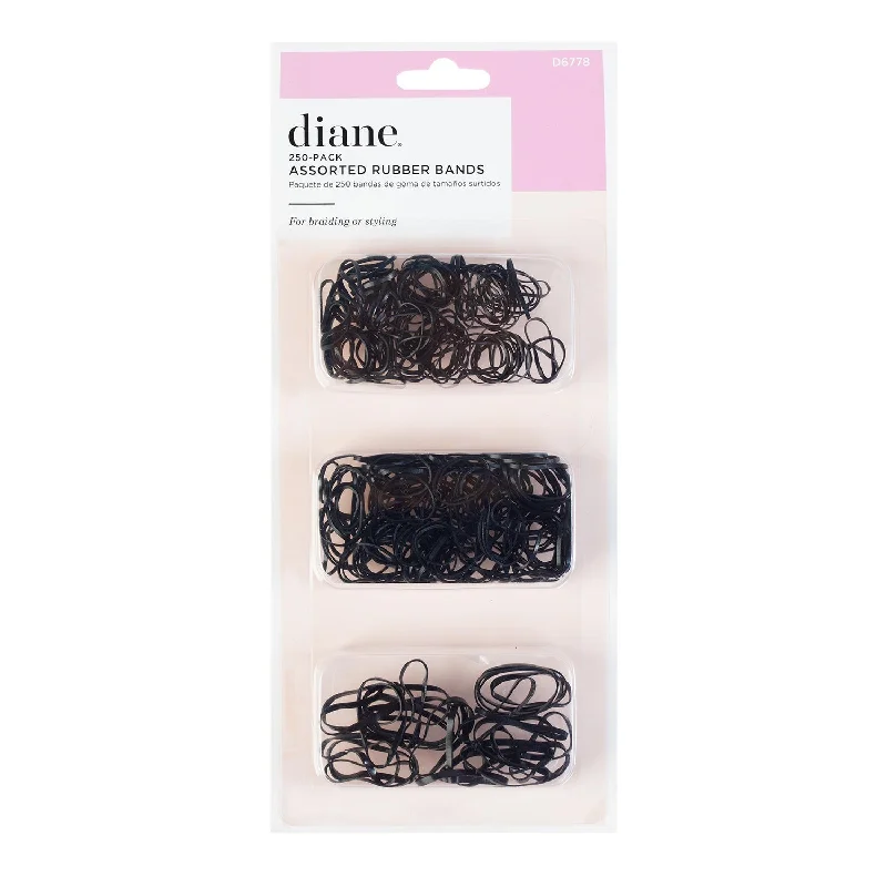 Diane Assorted Size Rubber Band Black 250pcs