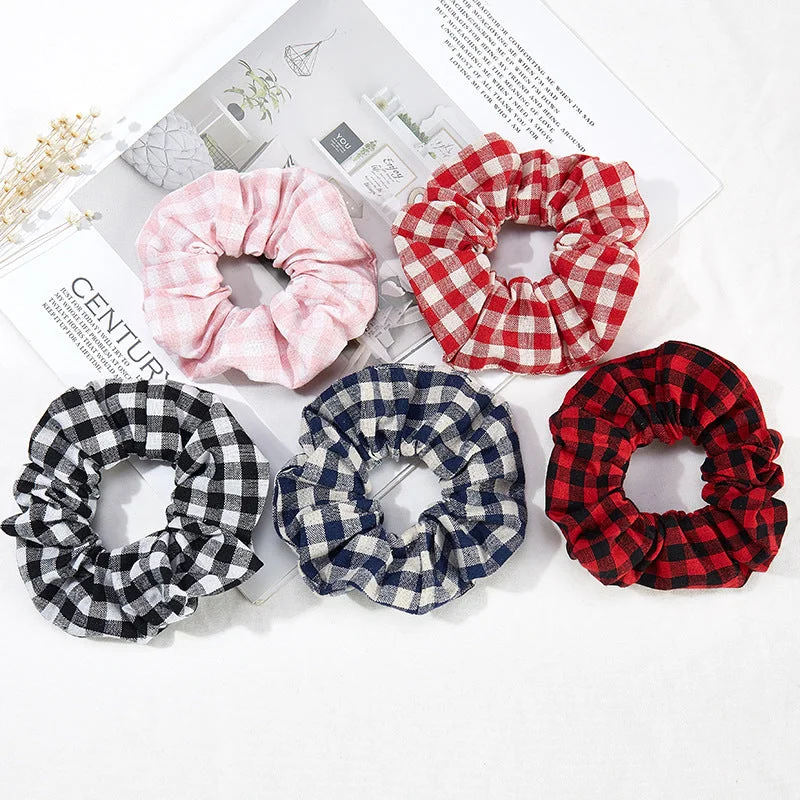 Wholesale Plaid Fabric Hair Rope