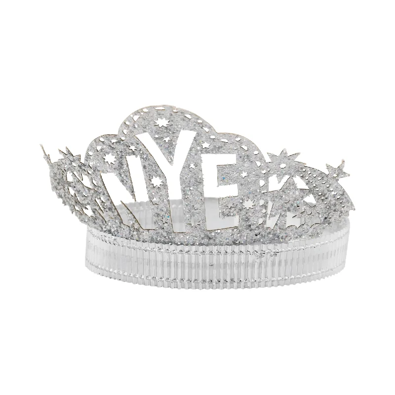 Silver NYE Crown Headband 6ct