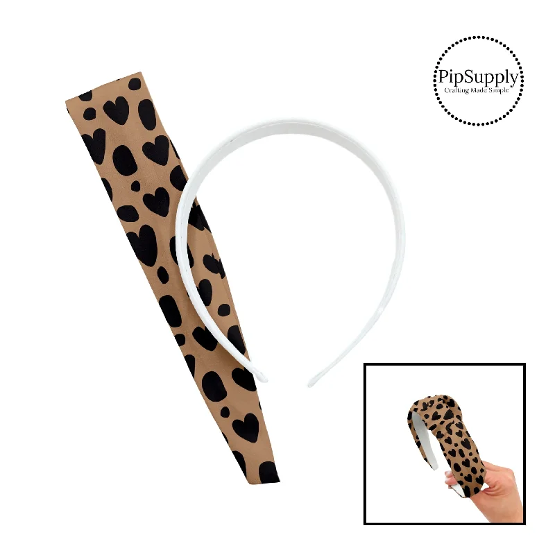 Leopard Hearts DIY Knotted Headband Kit