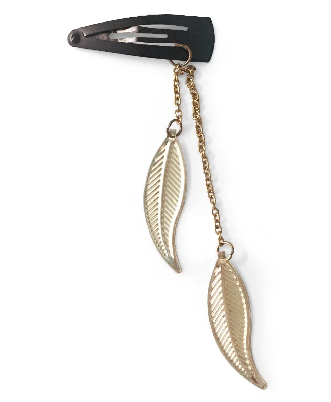 Leaf Chain Clip - Golden & Black