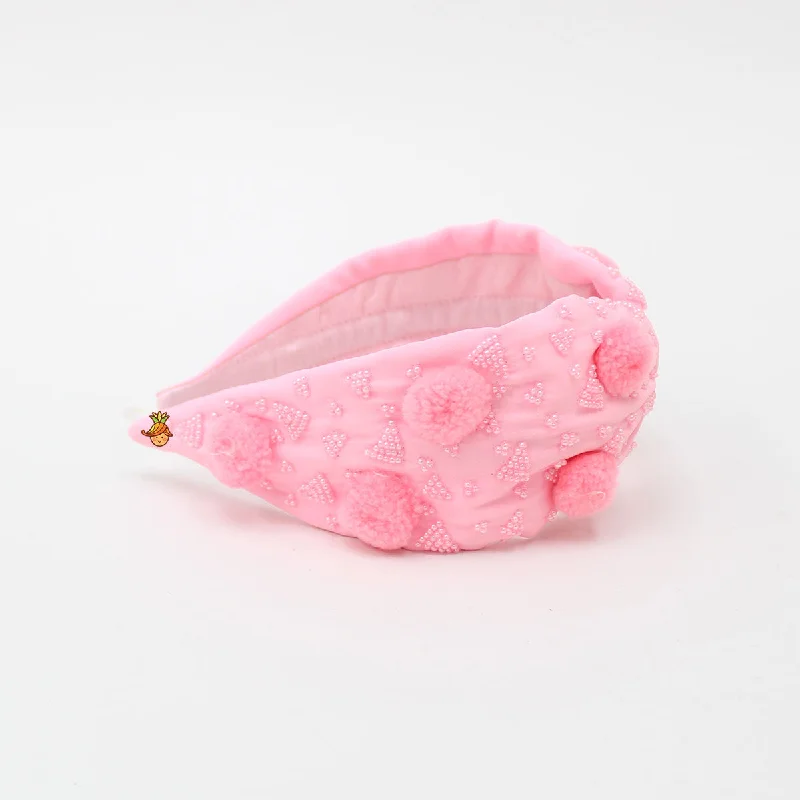 Baby Pink Pom Pom Hair Band