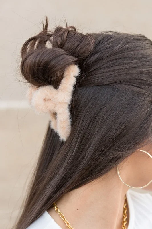 Fuzzy Hair Claw Clip