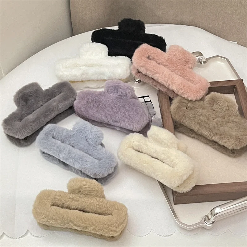 Wholesale Plush Warm Color Large Grab Clip