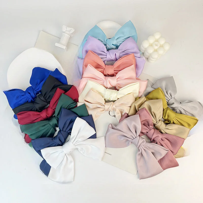 Wholesale Satin Bow Top Clip Princess Head Spring Clip