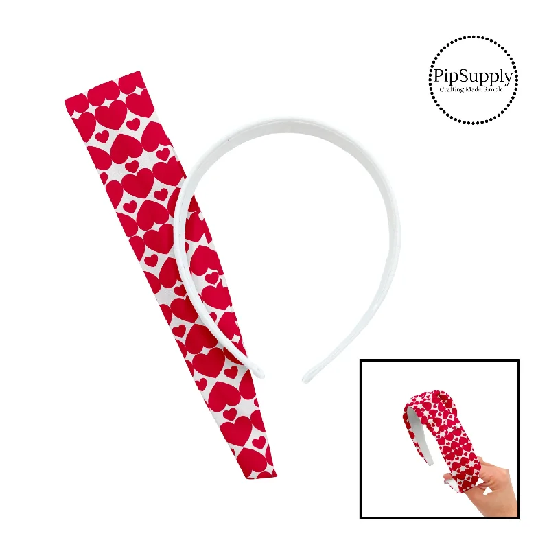 Red and White V-Day Hearts DIY Knotted Headband Kit