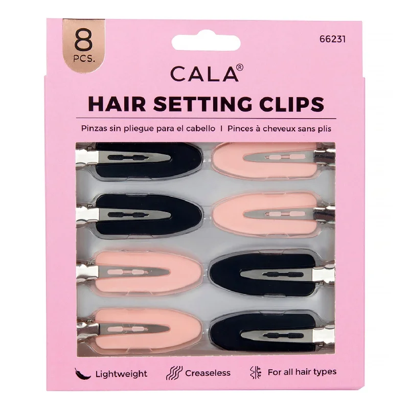 Cala Hair Setting Black & Pink Clips 8pcs