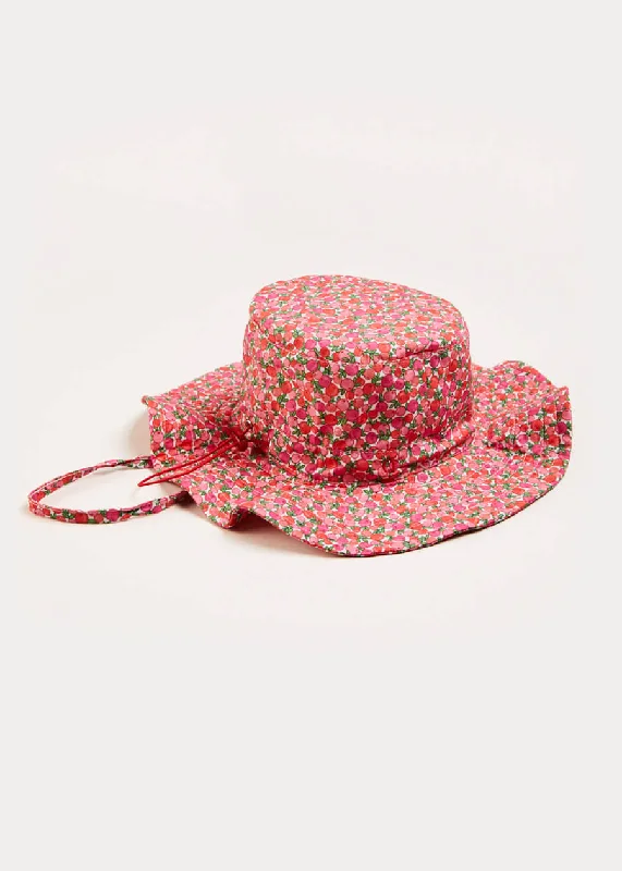 Annie Floral Print Beach Hat in Pink (1-8yrs)