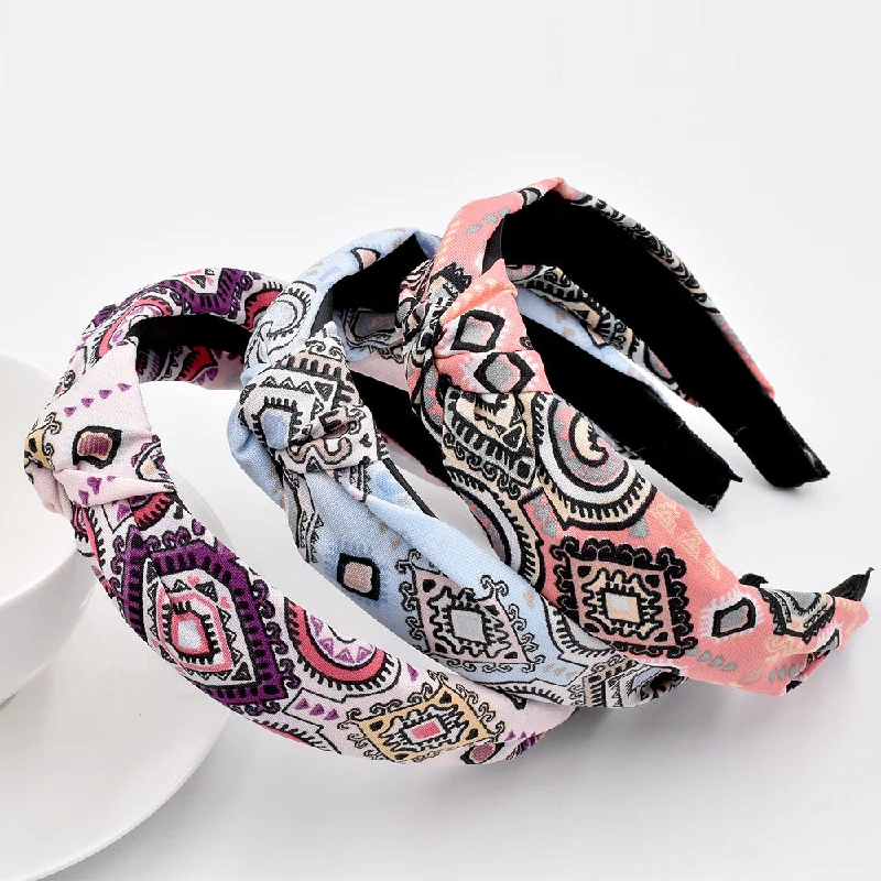 Wholesale of New Retro Patterned Baroque Bohemian Fabric Headband