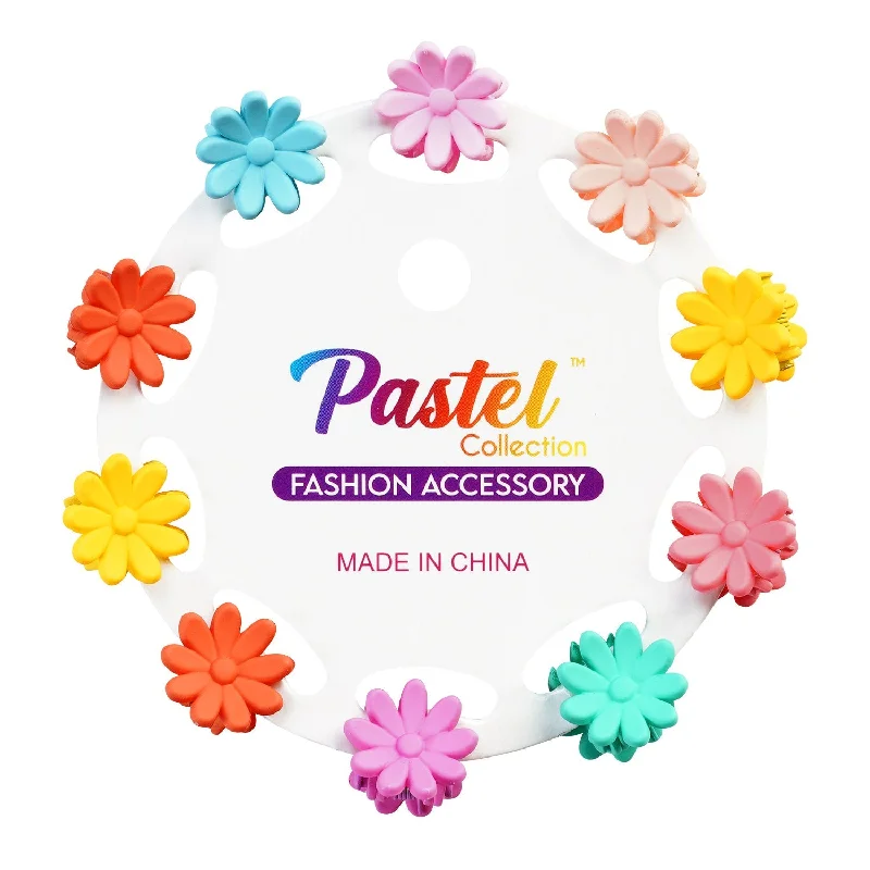 Pastel Collection Mini Flower Hair Clip 10pcs