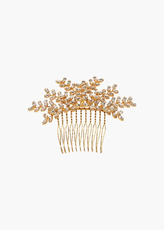 Mignonette Comb -- Crystal Antique Gold