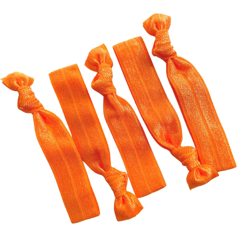 Orange Ribbon Hair Ties - 5 Pack