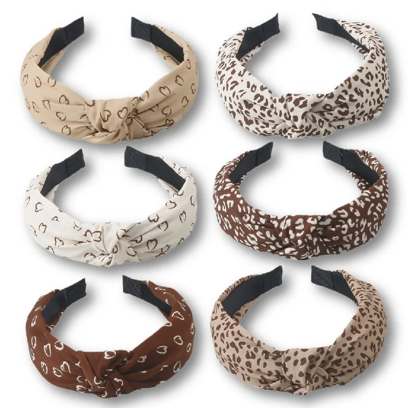 Wholesale Wide Edge Leopard Print Fabric Hair Bands