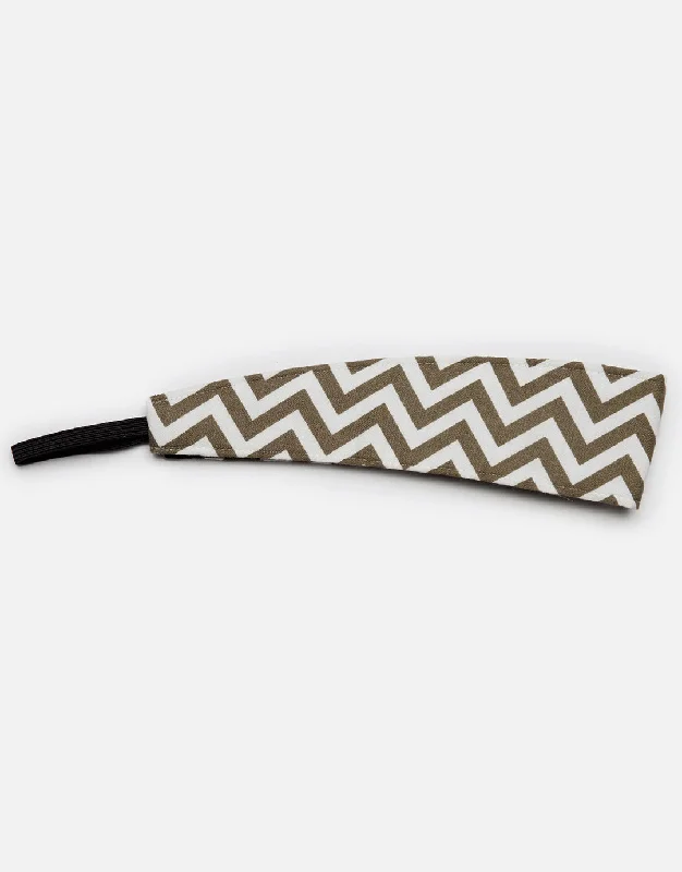 Taupe Chevron - Wide Headband