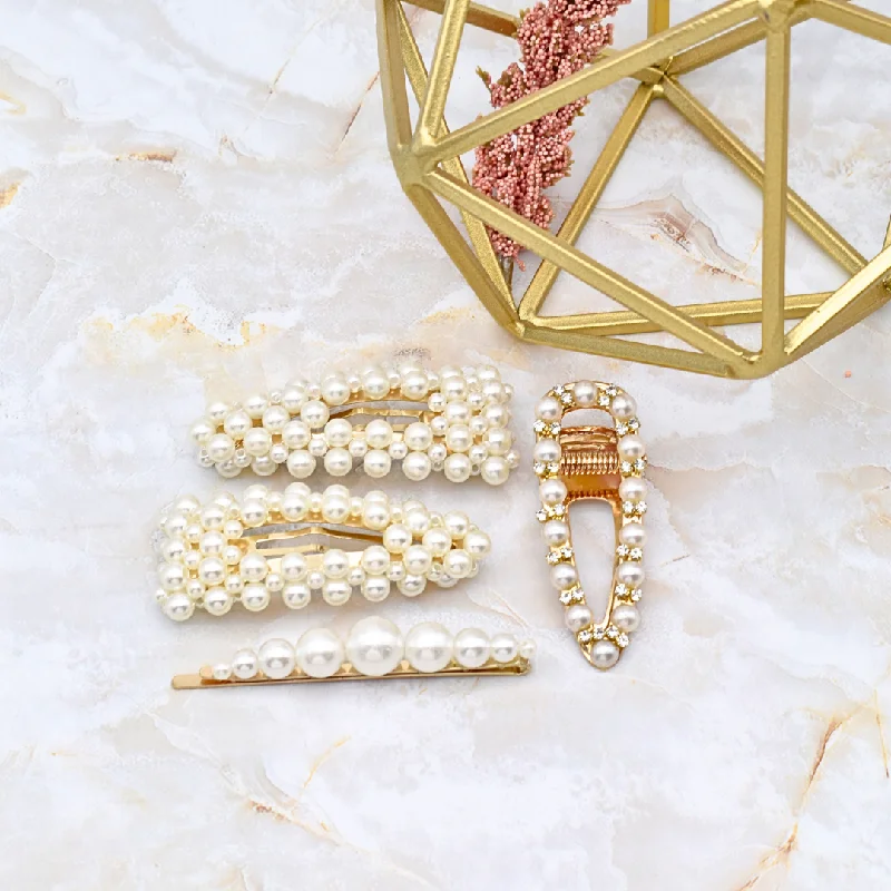 Pearl hair clip set