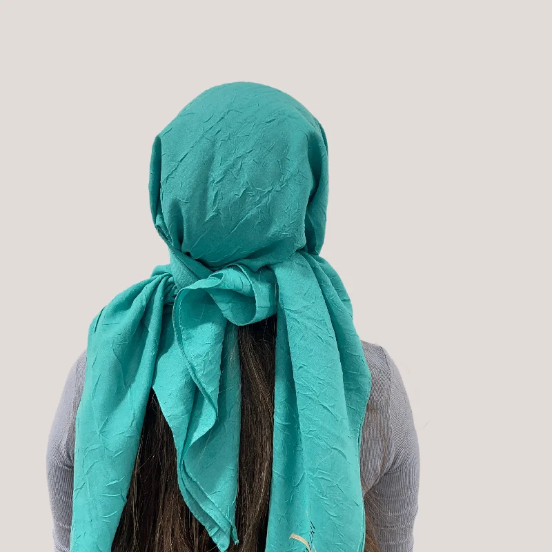 Teal Bamboo Triangle Scarf