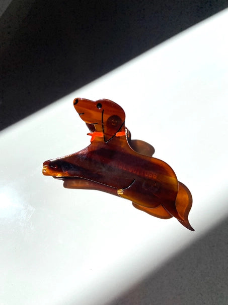 Hand-Painted Dachshund Claw Clip