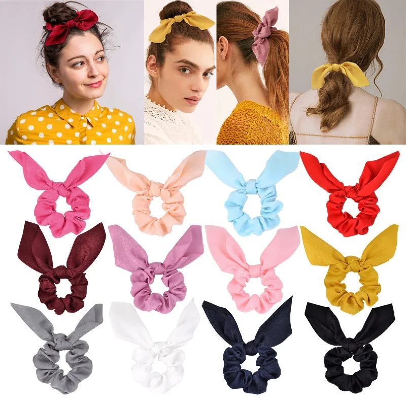 Wholesale Tassel Knot Cloth Bowel Hair Scrunchies