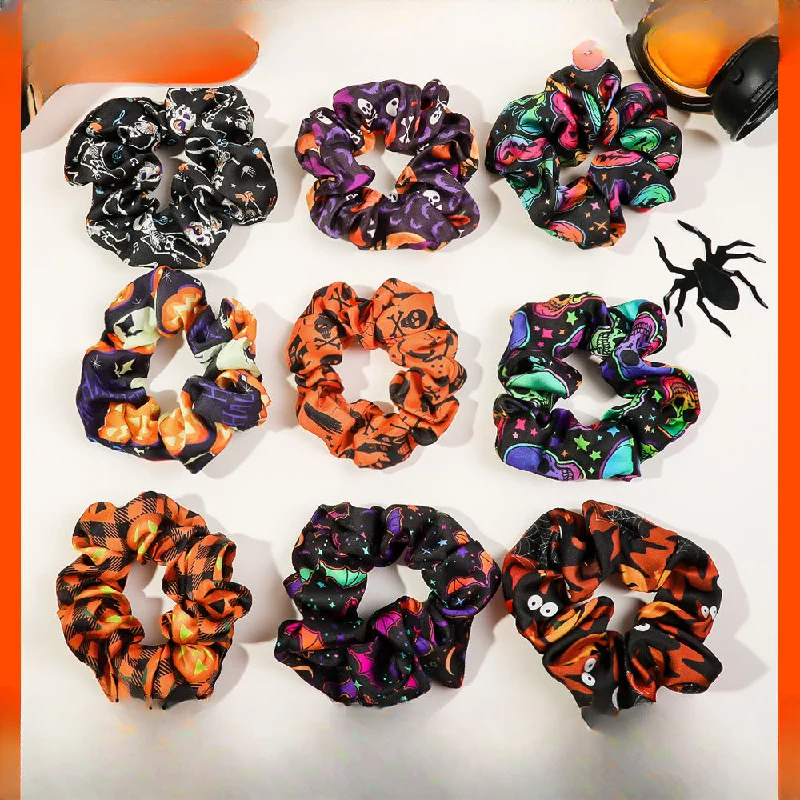 Wholesale Halloween Large Intestine Hair Ring, Pumpkin Skull, Personality Holiday Hair Accessories