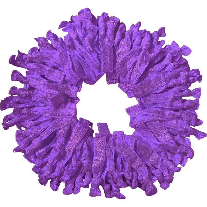 Purple Ribbon Hair Ties - 100 Pack