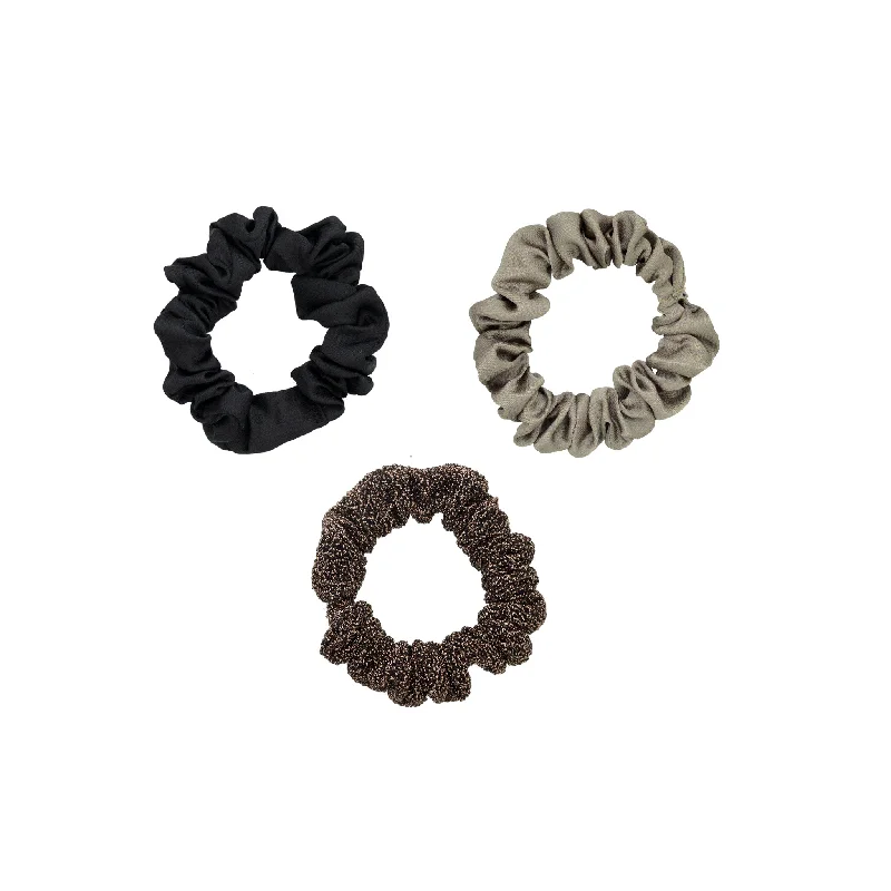 Smokey Stardust Satin Scrunchies 3-Pack