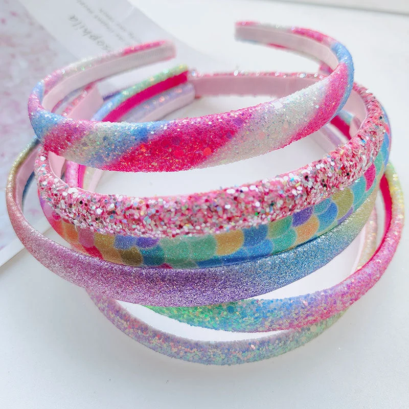 Wholesale Pink Rainbow Colored Children's Plastic Hair Bands