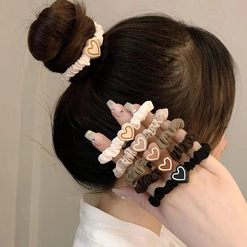 Wholesale 5PCS Plastic Love High Elastic Hair Ties