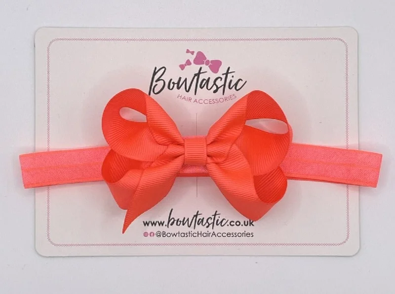 3.5 Inch Baby Headband - Neon Orange