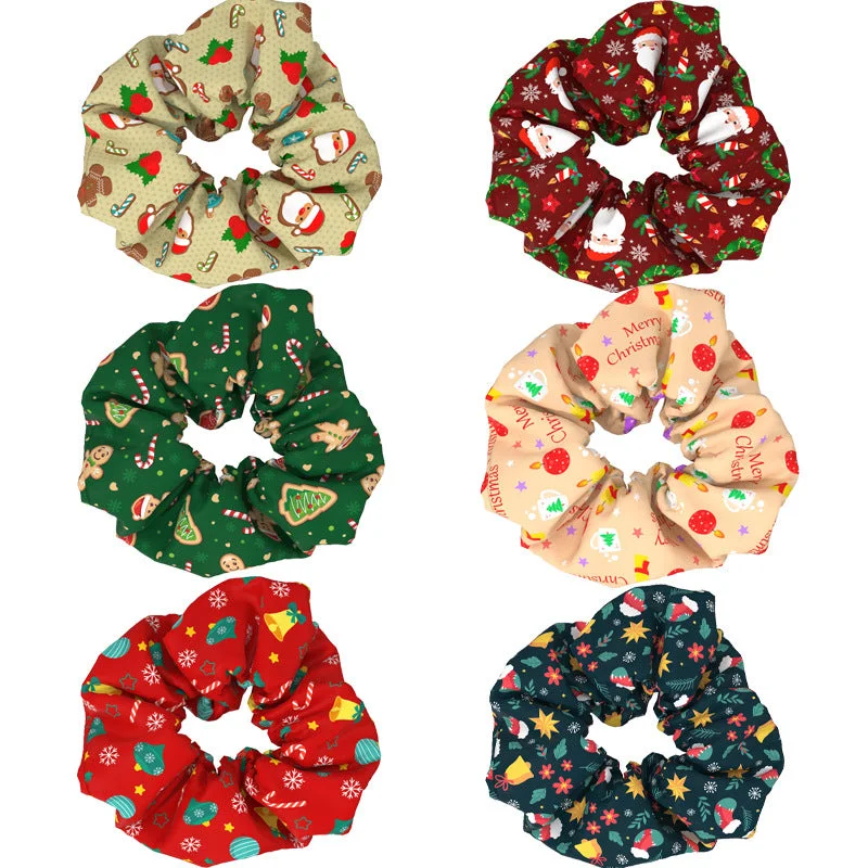 Wholesale Christmas Large Intestine Fabric Hair Ties