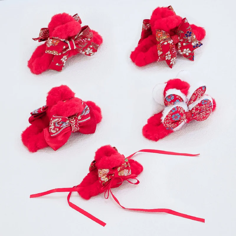 Wholesale Bow Tassel Plush Hair Clips