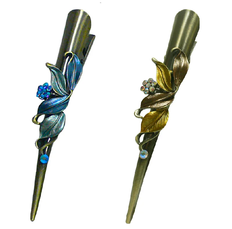 Bella Set of 2 Flower Alligator Clips Beakclips Duckbill Hairclips YY86155-1-2