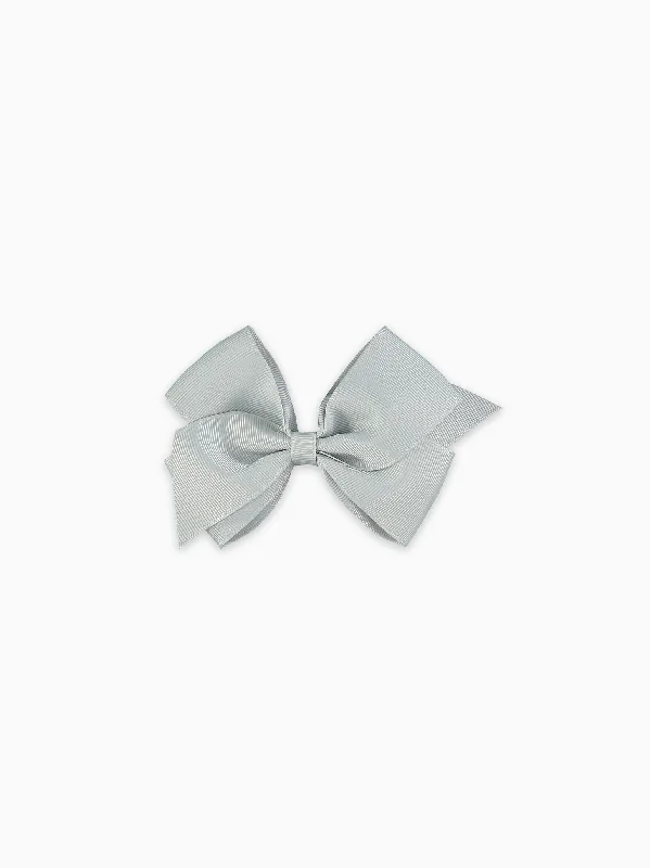 Light Grey Big Bow Girl Clip