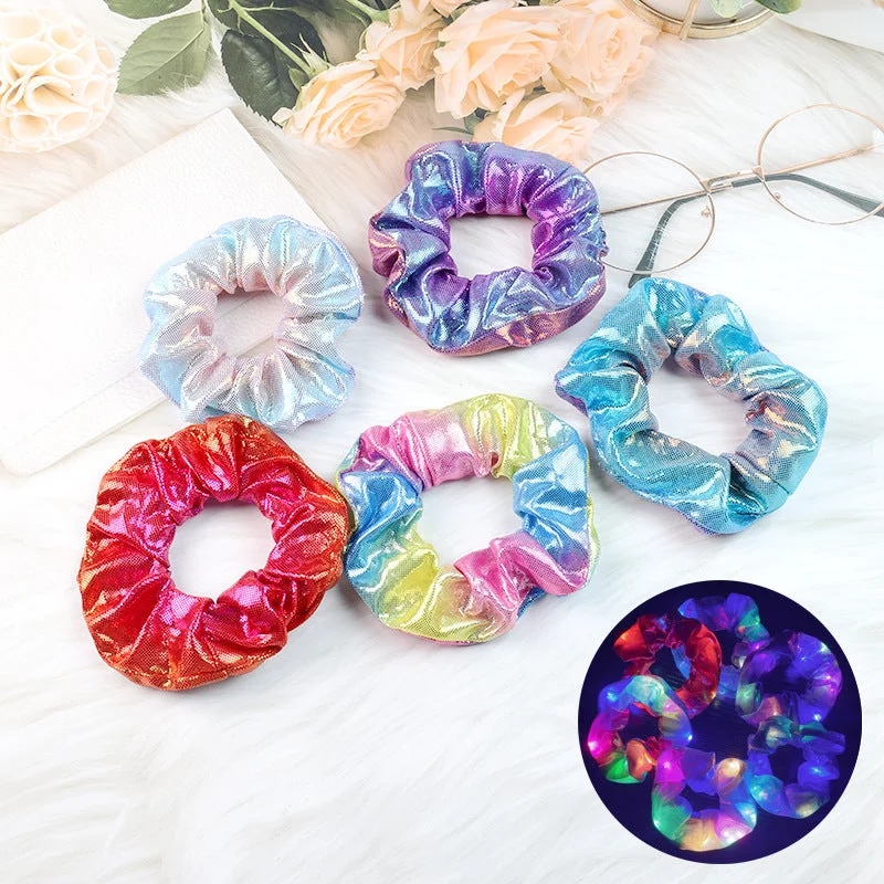 Wholesale Fabric LED Glitter Large Intestine Hair Ties