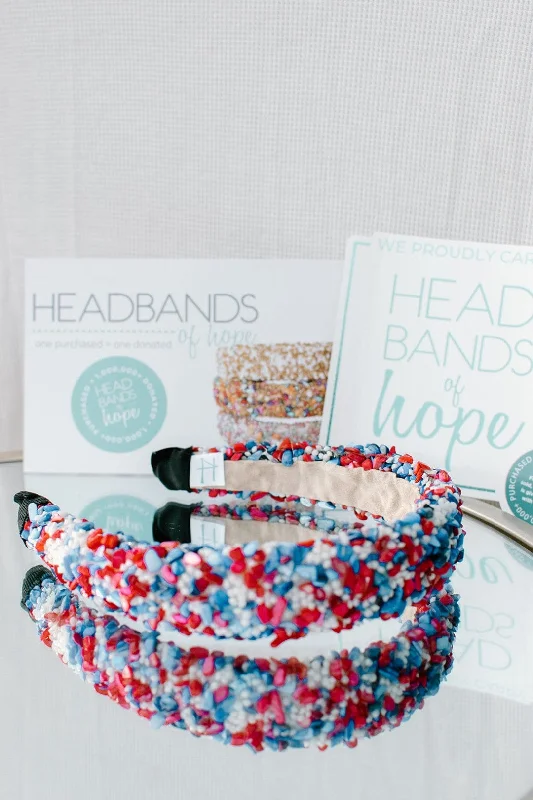 Red White Blue Crystal Headband