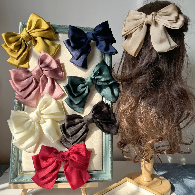 Wholesale Large Bow Three-layer Hair Clips