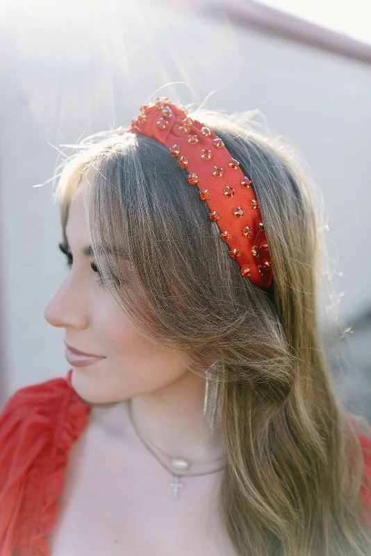 Red Satin Jewel Headband